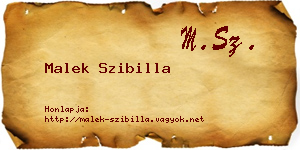 Malek Szibilla névjegykártya